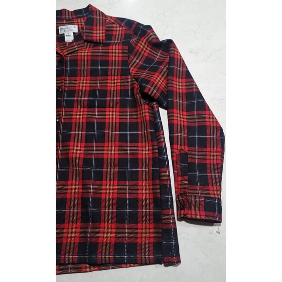 Pendleton 100% Virgin Wool Woman's Red Black Plaid Medium Vintage 90s EUC VTG - Picture 4 of 15